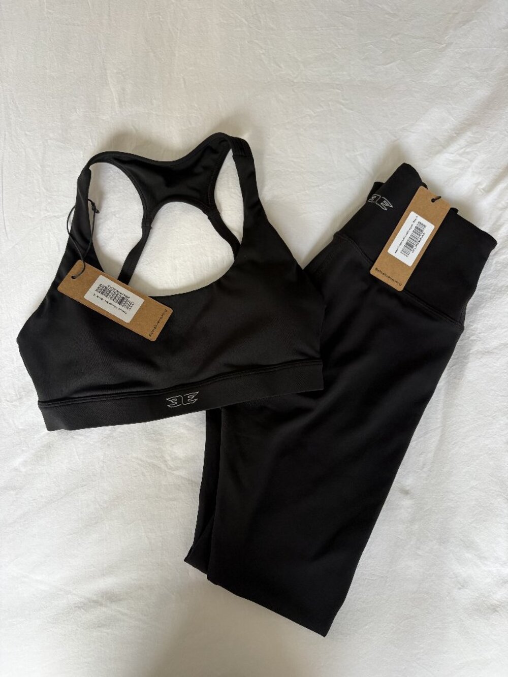 Elite Eleven Sporting ProForm Sports Bra + Leggings Set Black Size S NWT